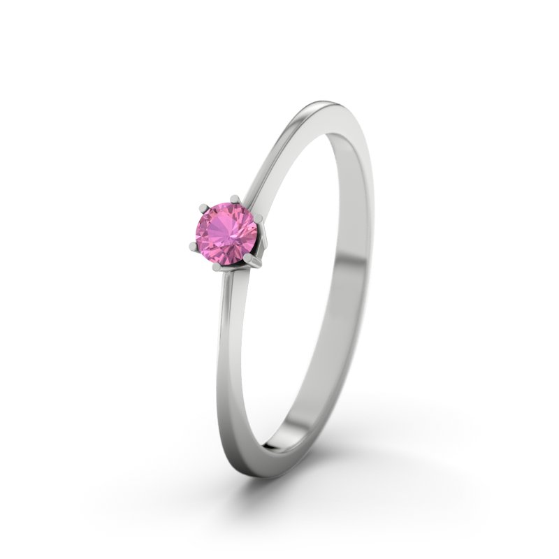 Pinker Turmalin Sterlingsilberring Auckland, Sterlingsilber 925, von vorn
