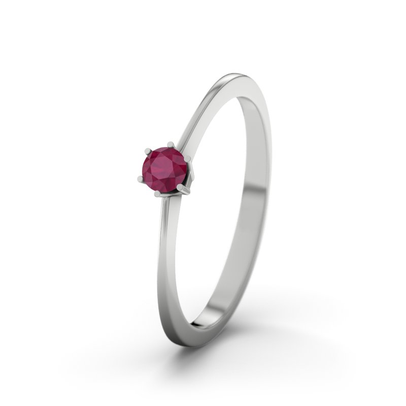 Rubin Sterlingsilberring Auckland, Sterlingsilber 925, von vorn