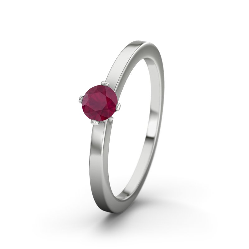 Rubin Platinumring Bahamas, Platinum 950, von vorn