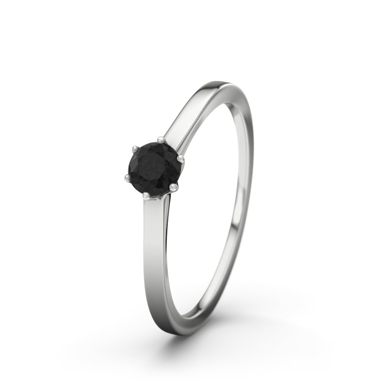 Diamant Schwarz Platinumring Banff, Platinum 950, von vorn
