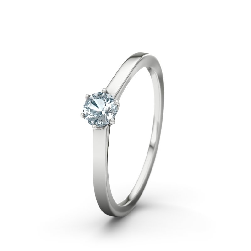 Aquamarin Weißgoldring Banff, Weißgold 750, von vorn