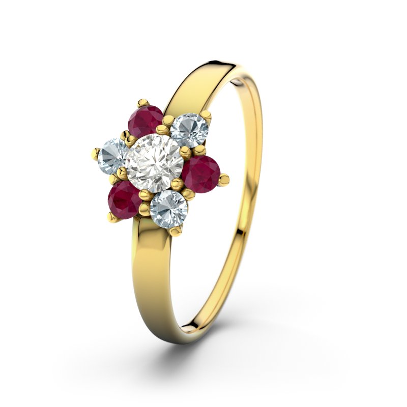 Diamantring Barbara, Gelbgold 585, von vorn