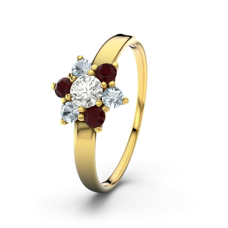 Diamantring Barbara, Gelbgold 750, von vorn