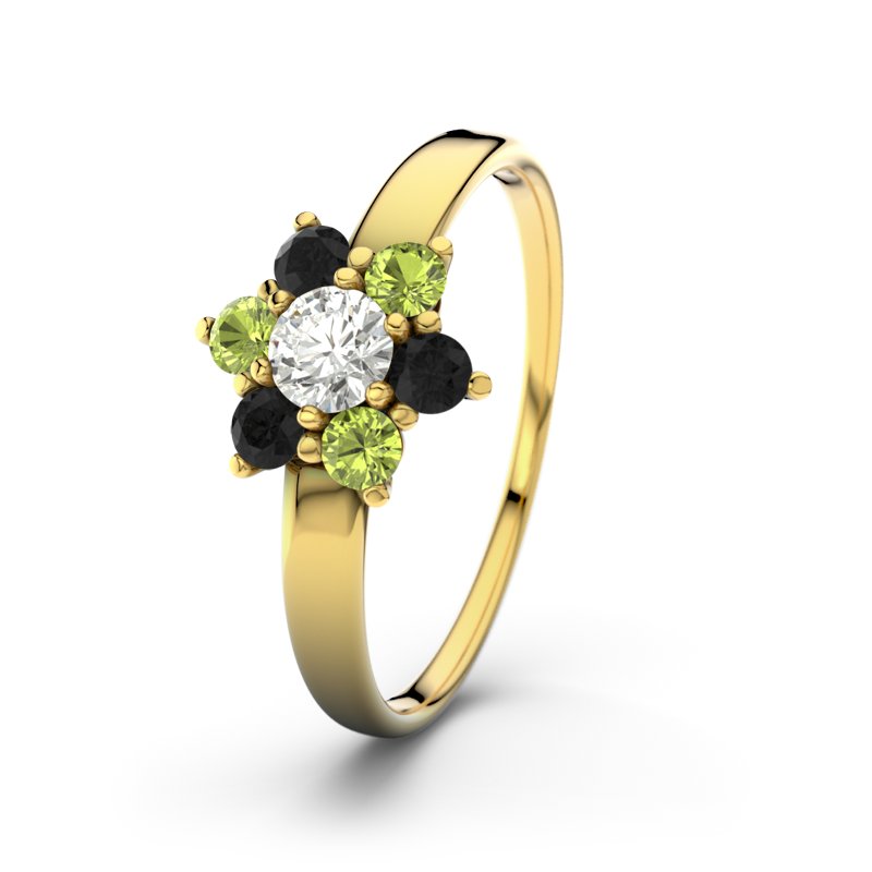 Diamantring Barbara, Gelbgold 585, von vorn