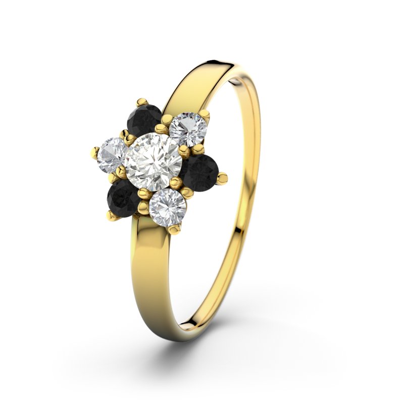 Diamantring Barbara, Gelbgold 585, von vorn