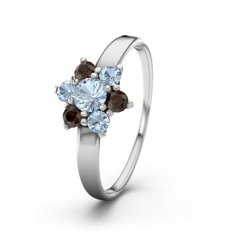 Blauer Topas Sterlingsilberring Barbara, Sterlingsilber 925, von vorn