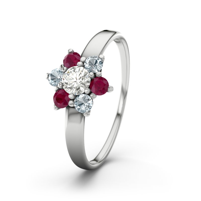 Diamantring Barbara, Sterlingsilber 925, von vorn