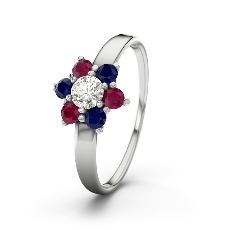 Diamantring Barbara, Sterlingsilber 925, von vorn