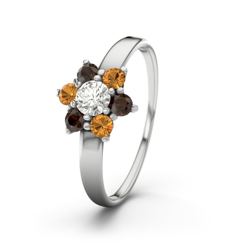 Diamantring Barbara, Sterlingsilber 925, von vorn