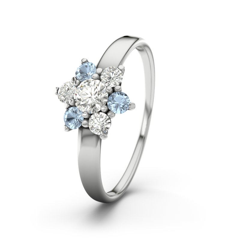 Diamantring Barbara, Sterlingsilber 925, von vorn