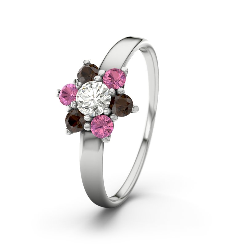 Diamantring Barbara, Sterlingsilber 925, von vorn