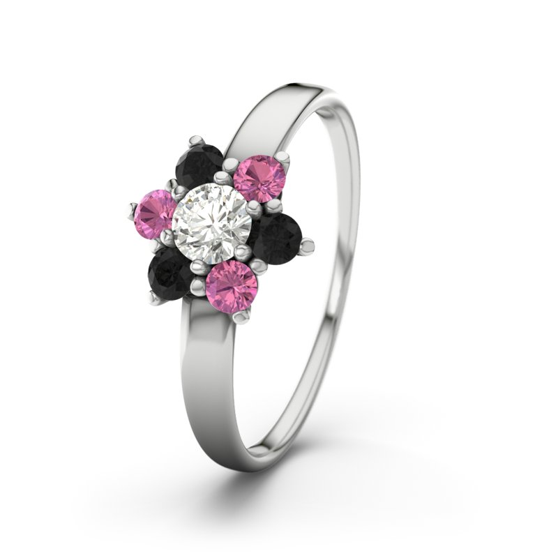 Diamantring Barbara, Sterlingsilber 925, von vorn