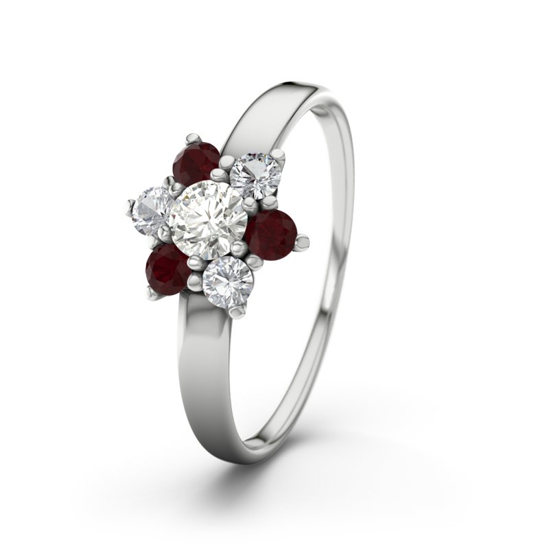 Diamantring Barbara, Sterlingsilber 925, von vorn