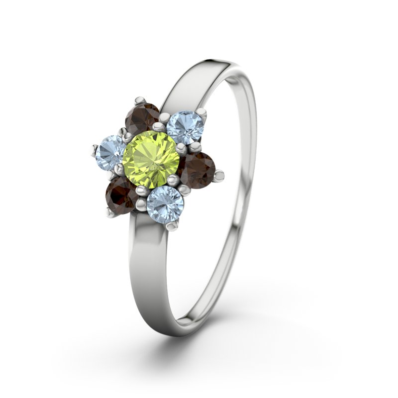 Peridot Sterlingsilberring Barbara, Sterlingsilber 925, von vorn
