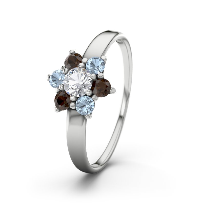Zirkonia Sterlingsilberring Barbara, Sterlingsilber 925, von vorn