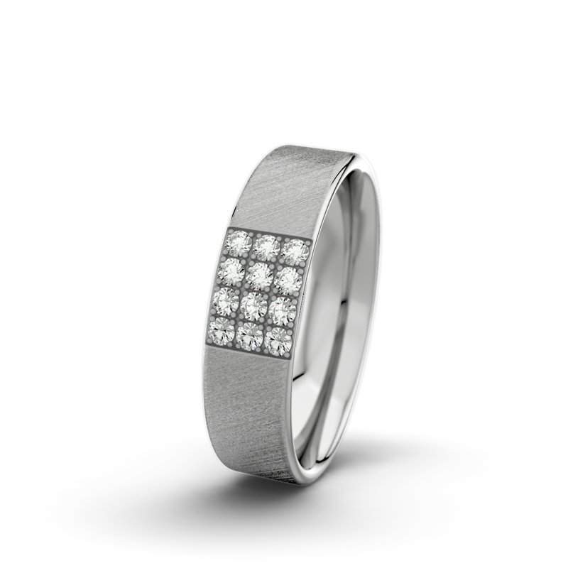 Diamantring Bella F5 P1, Platinum 950 Schrägmatt, von vorn