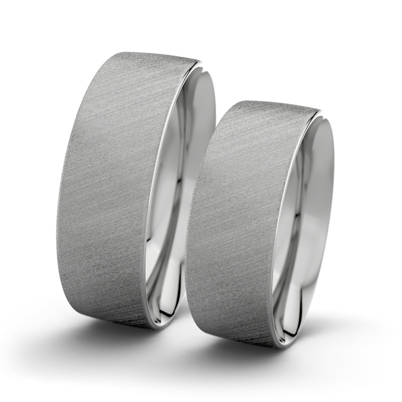 Kein Stein Palladium Schrägmattring Bella F7 P2, Palladium 585 Schrägmatt, von vorn