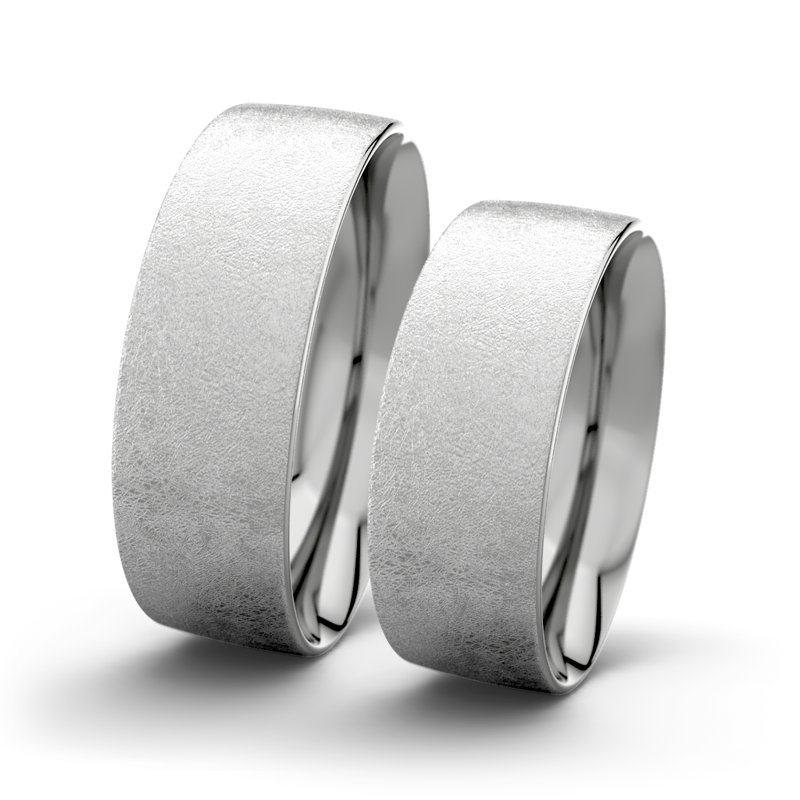 Kein Stein Platinum eismattring Bella F7 P2, Platinum 950 eismatt, von vorn