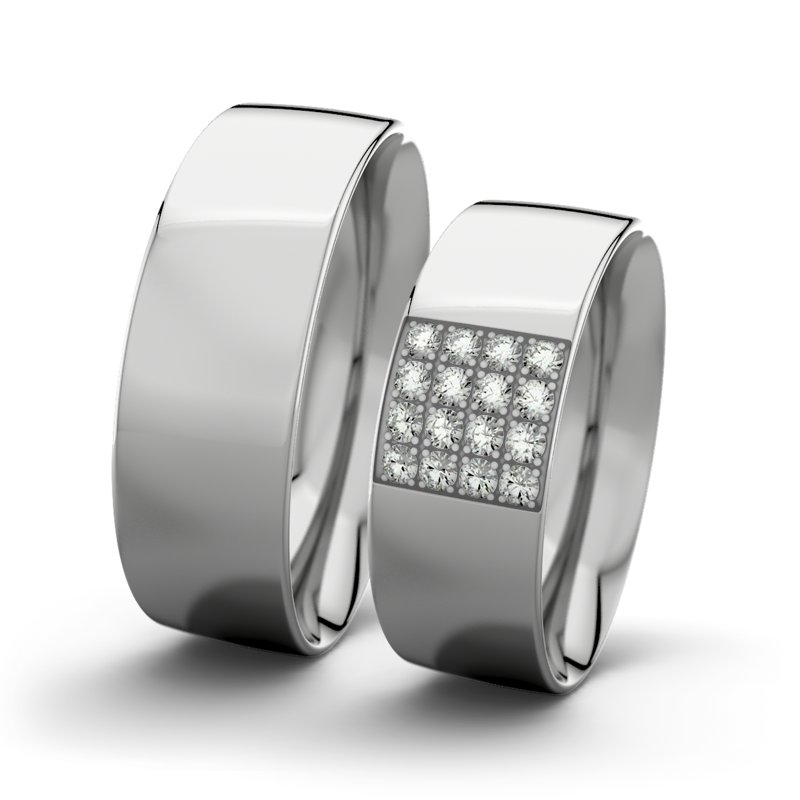 Diamantring Bella F7 P2, Platinum 950 poliert, von vorn