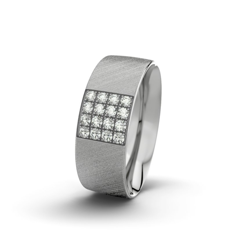 Diamantring Bella F7 P2, Platinum 950 Schrägmatt, von vorn