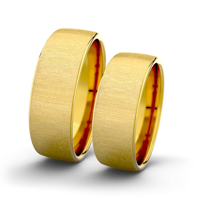 Kein Stein Gelbgold quermattring Bella F7 P4, Gelbgold 585 quermatt, von vorn