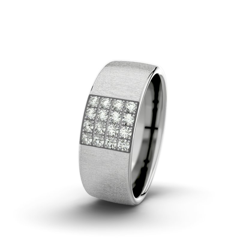 Diamantring Bella F7 P4, Palladium 950 quermatt, von vorn