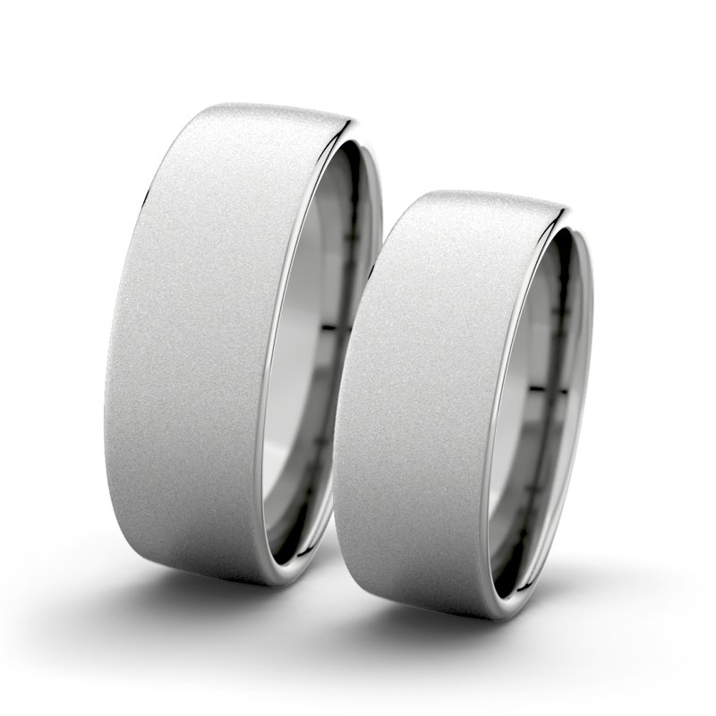 Kein Stein Palladium Sandmattfeinring Bella F7 P4, Palladium 585 Sandmattfein, von vorn