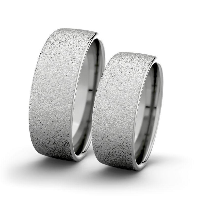Kein Stein Palladium Sandmattgrobring Bella F7 P4, Palladium 950 Sandmattgrob, von vorn