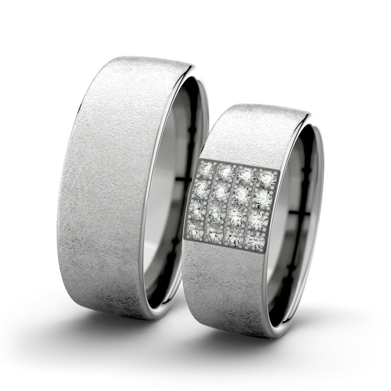 Diamantring Bella F7 P4, Platinum 600 eismatt, von vorn