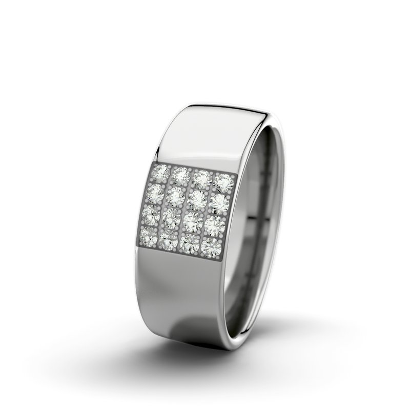 Diamantring Bella F7 P4, Platinum 950 poliert, von vorn