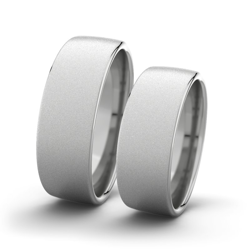 Kein Stein Platinum Sandmattfeinring Bella F7 P4, Platinum 600 Sandmattfein, von vorn