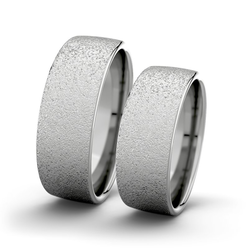 Kein Stein Platinum Sandmattgrobring Bella F7 P4, Platinum 600 Sandmattgrob, von vorn