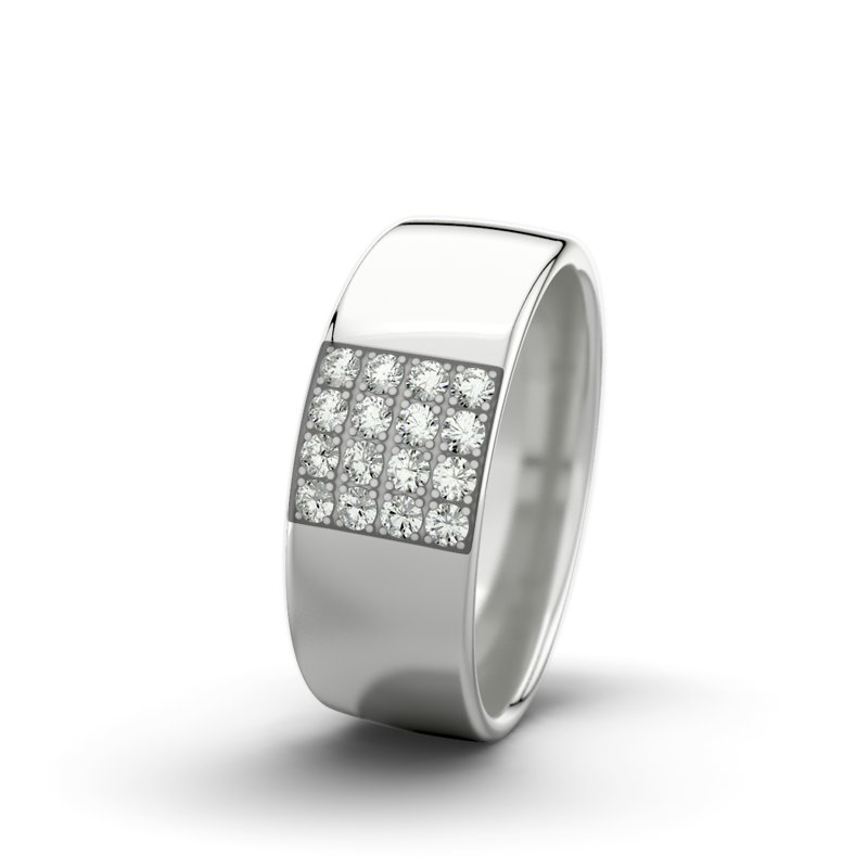 Diamantring Bella F7 P4, Sterlingsilber 925 poliert, von vorn