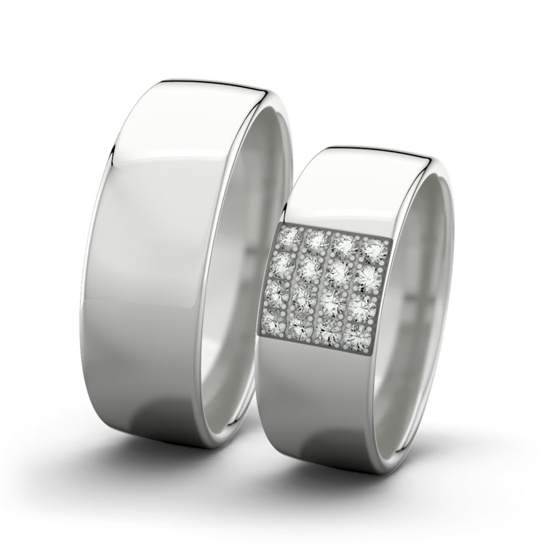 Diamantring Bella F7 P4, Sterlingsilber 925 poliert, von vorn