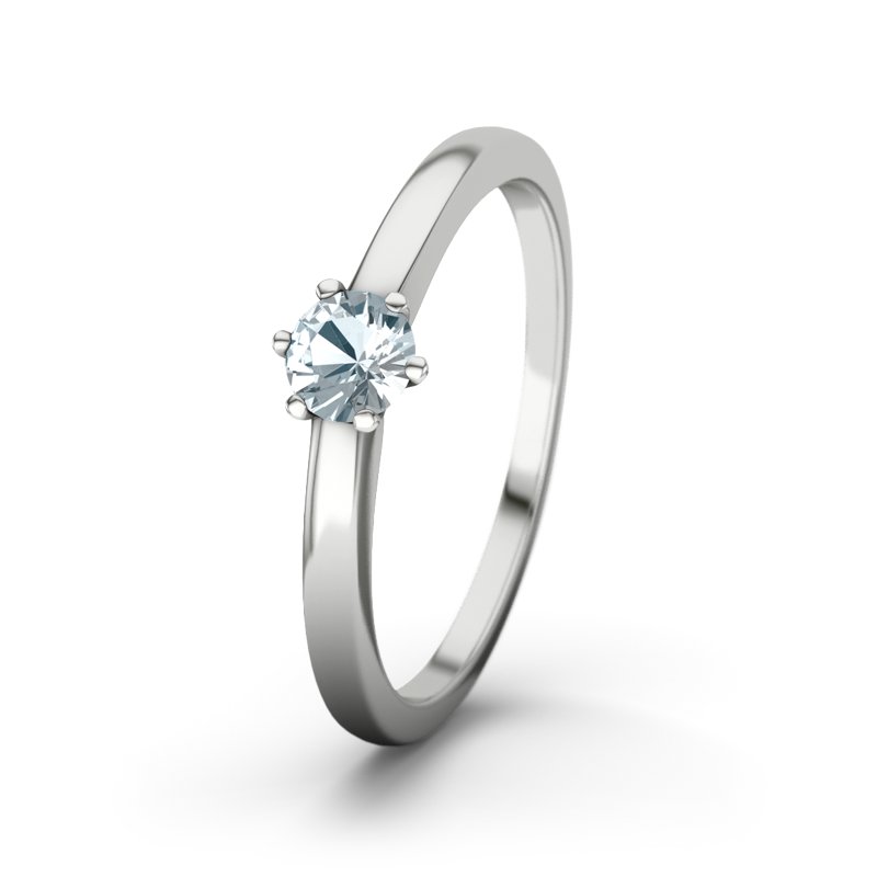 Aquamarin Platinumring Bilbao, Platinum 950, von vorn