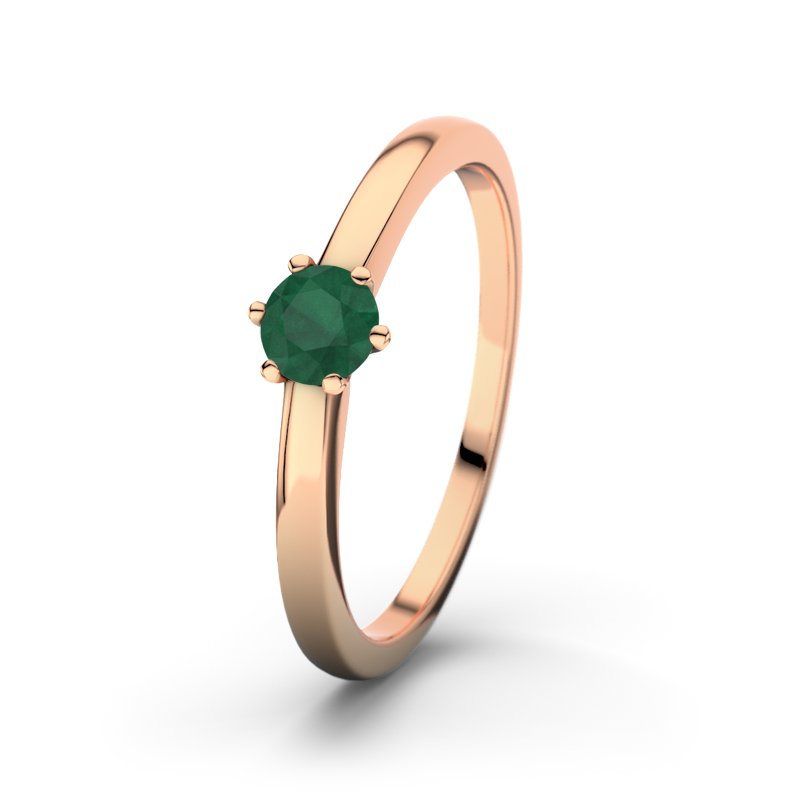 Smaragd Rotgoldring Bilbao, Rotgold 585, von vorn