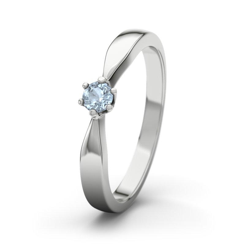 Blauer Topas Platinumring Birgit, Platinum 950, von vorn