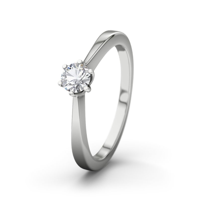 Zirkonia Platinumring Bologna, Platinum 950, von vorn