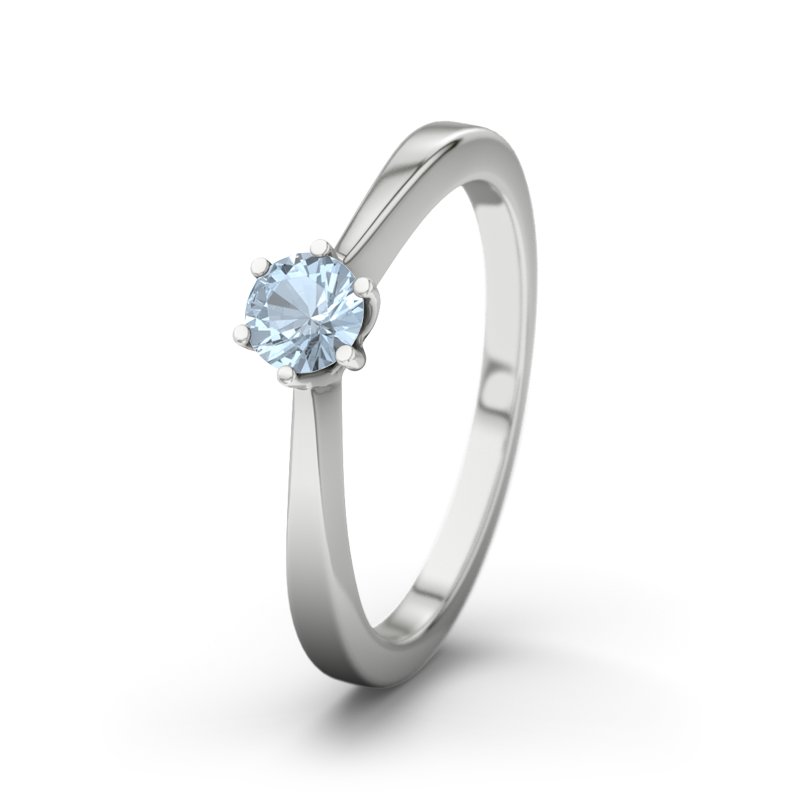 Blauer Topas Sterlingsilberring Bologna, Sterlingsilber 925, von vorn