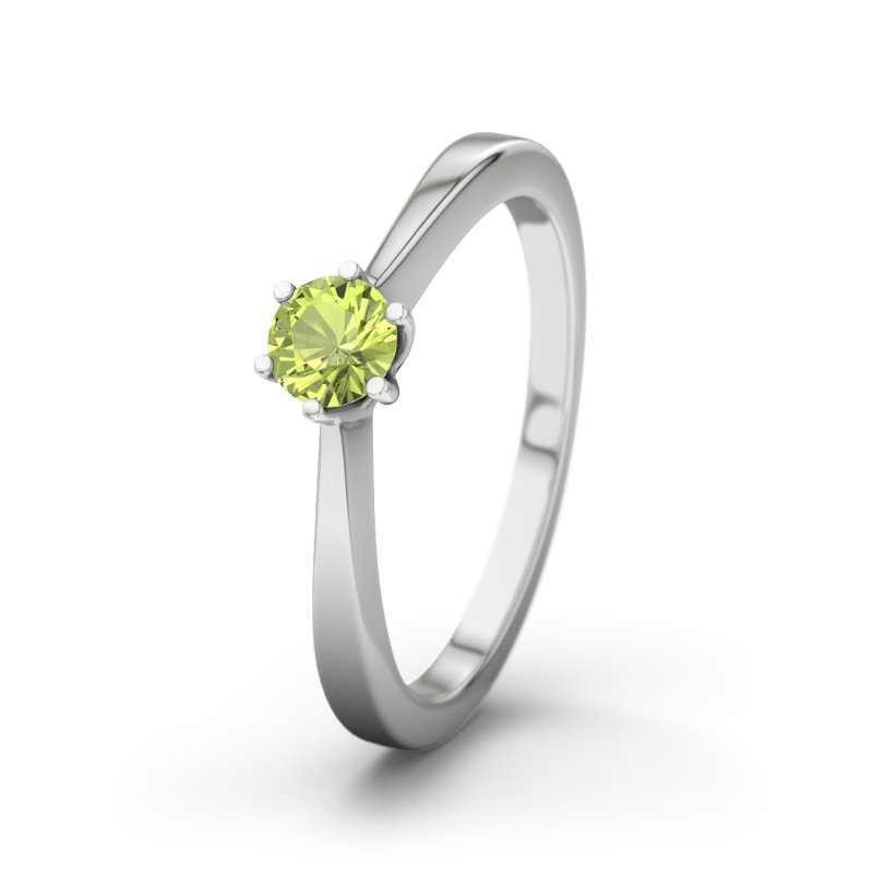 Peridot Sterlingsilberring Bologna, Sterlingsilber 925, von vorn