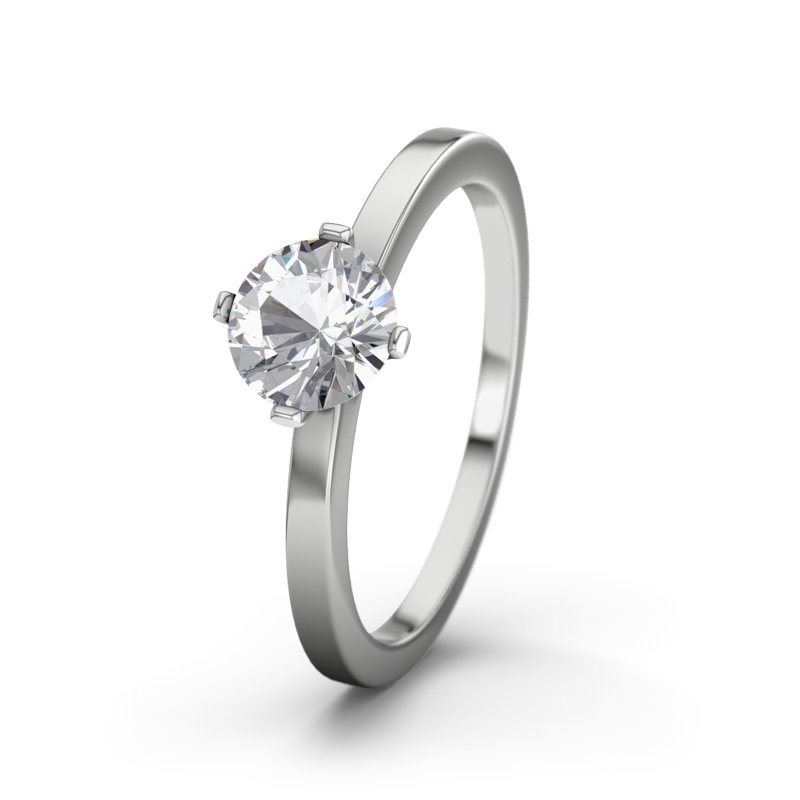 Zirkonia Platinumring California, Platinum 950, von vorn