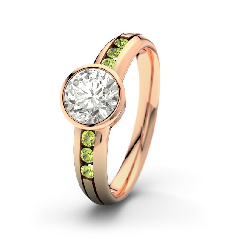 Diamantring Caroline, Rotgold 750, von vorn
