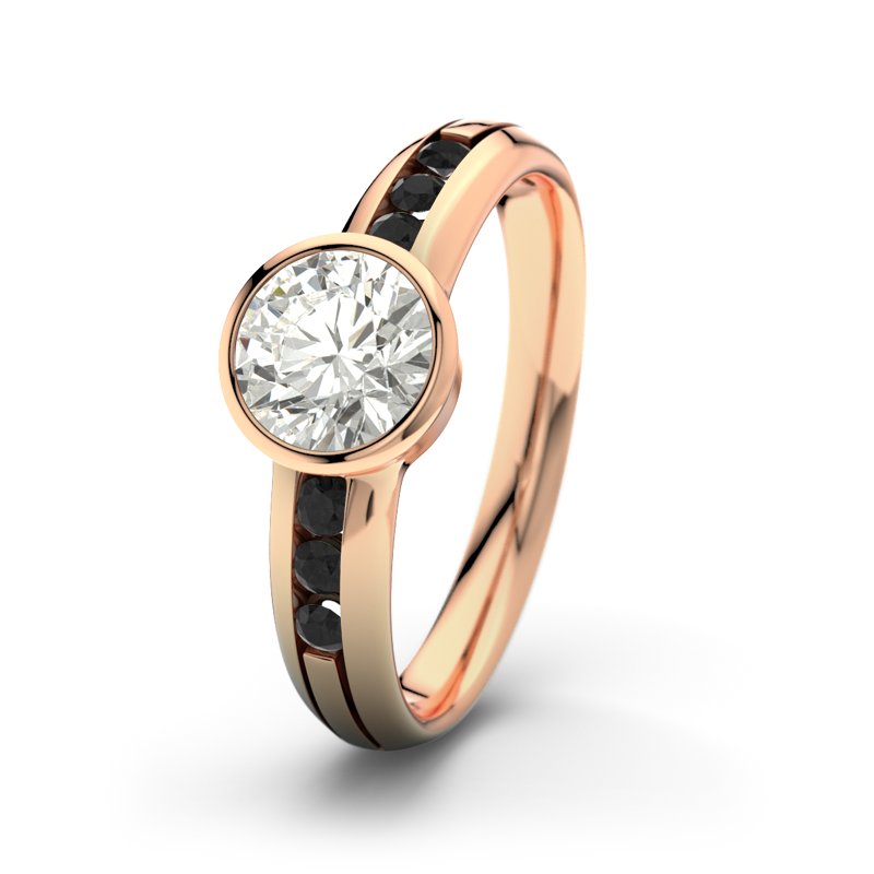 Diamantring Caroline, Rotgold 750, von vorn