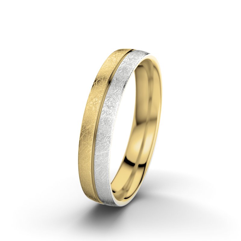 Kein Stein Gelbgold eismattring Catherine F4, Gelbgold 375 eismatt, von vorn