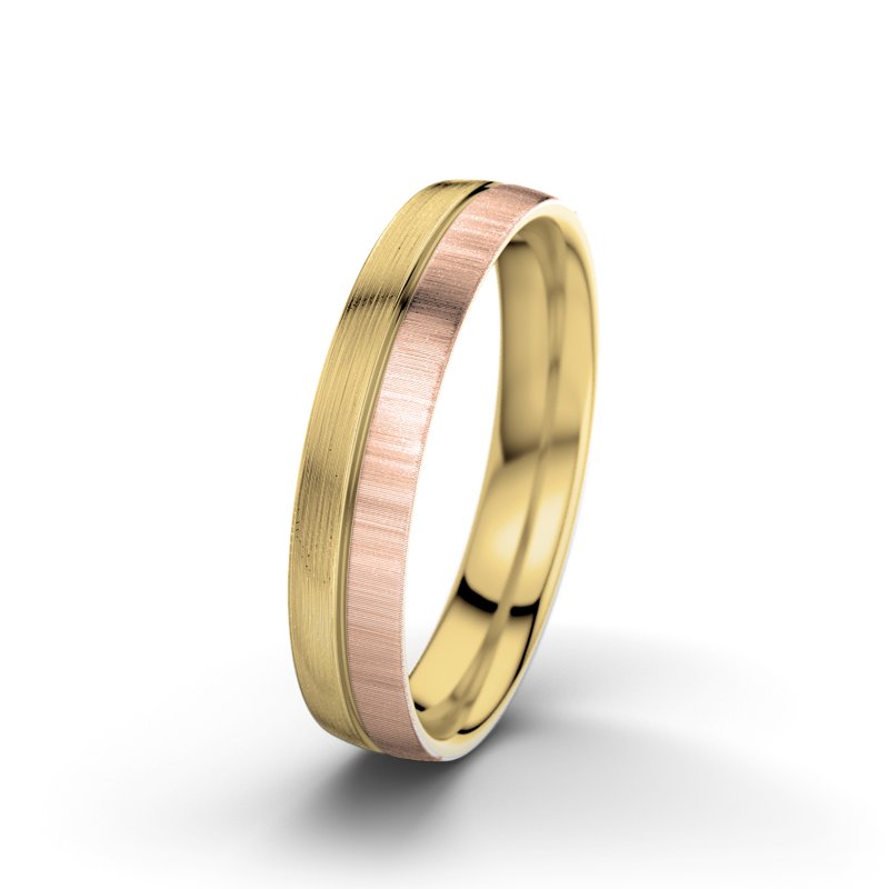 Kein Stein Gelbgold längsmattring Catherine F4, Gelbgold 750 längsmatt, von vorn