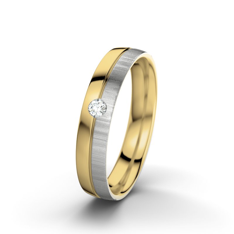 Diamantring Catherine F4, Gelbgold 375 poliert, von vorn