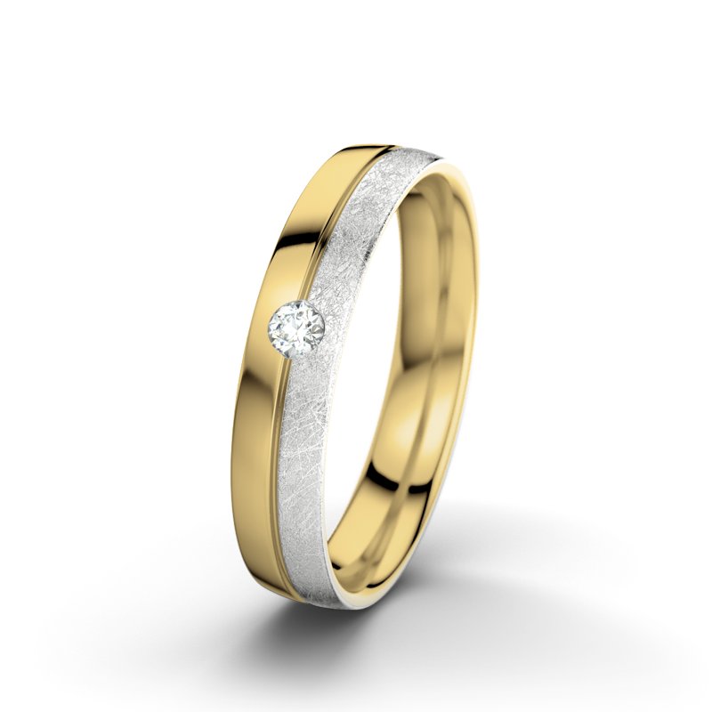 Diamantring Catherine F4, Gelbgold 375 poliert, von vorn