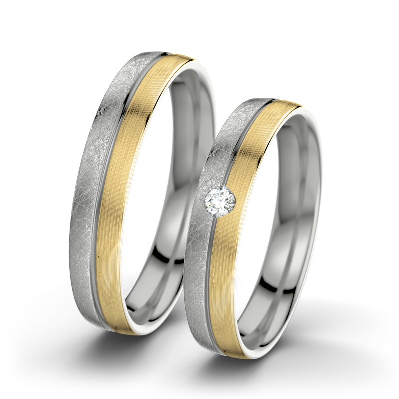 Diamantring Catherine F4, Palladium 585 eismatt, von vorn