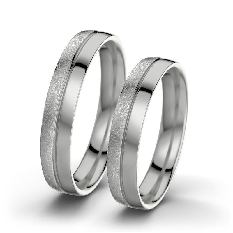 Kein Stein Palladium eismattring Catherine F4, Palladium 585 eismatt, von vorn