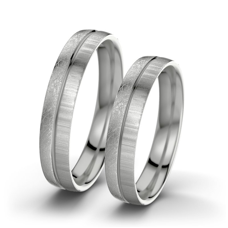 Kein Stein Palladium eismattring Catherine F4, Palladium 585 eismatt, von vorn